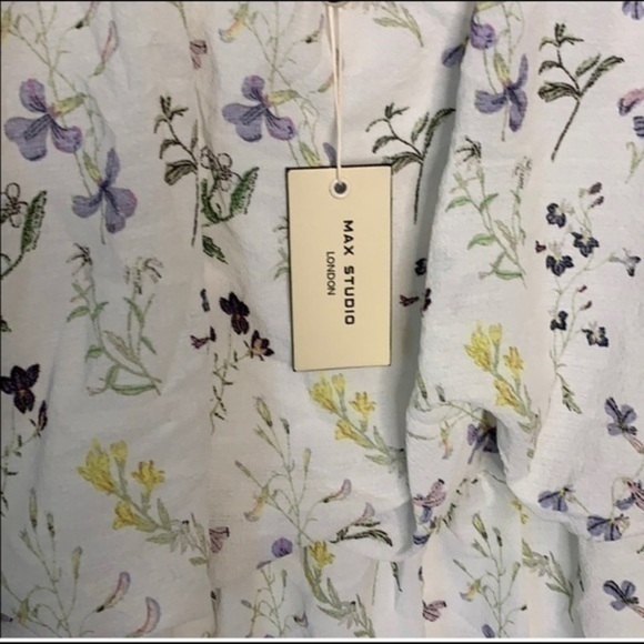 Max Studio London Sage & Lavender Cold Shoulder Dress - Picture 4 of 5